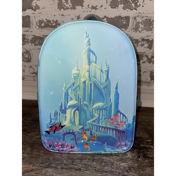 Loungefly‎ Mini Backpack - Disney Castle Collection Little Mermaid Ariel NWT - Picture 1 of 7